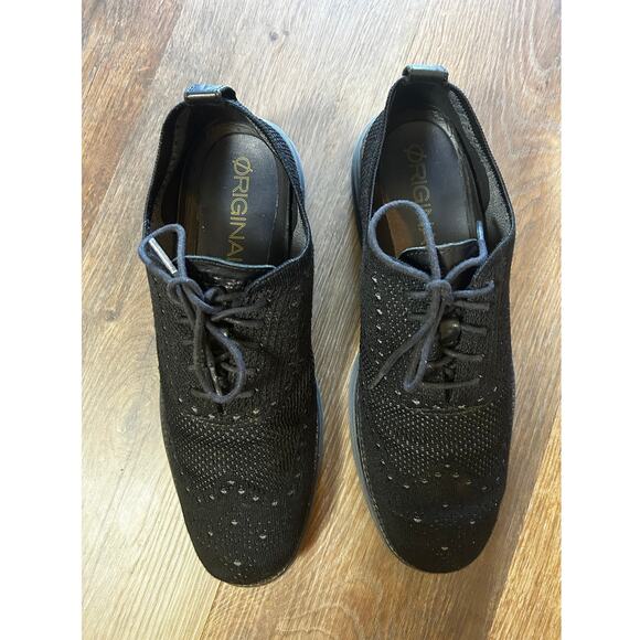 Cole Haan Black Men's Oxford Wingtip Soft Shell Lace up Shoes Size 9.5 - Picture 6 of 9